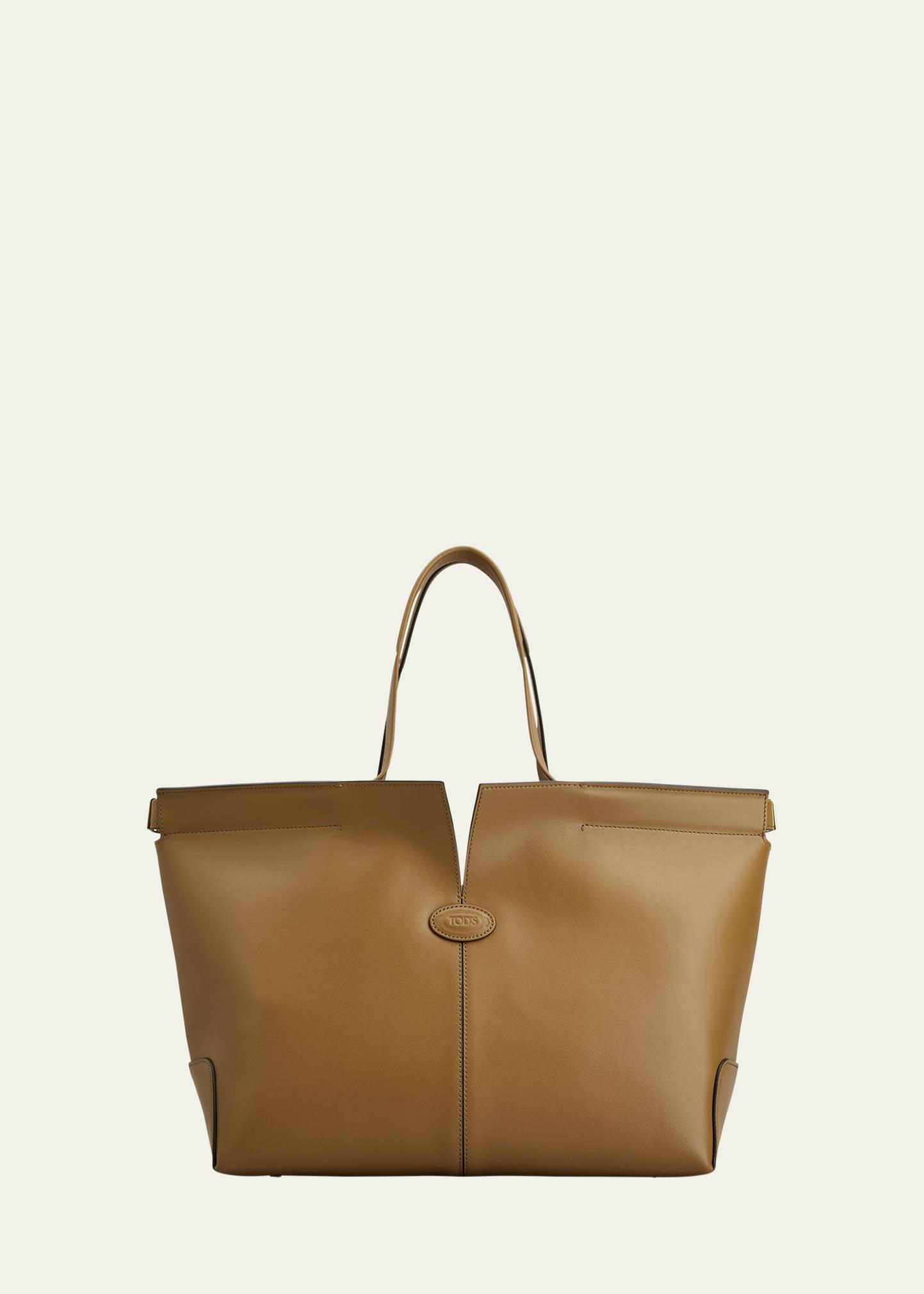 smooth leather shopper tote bag