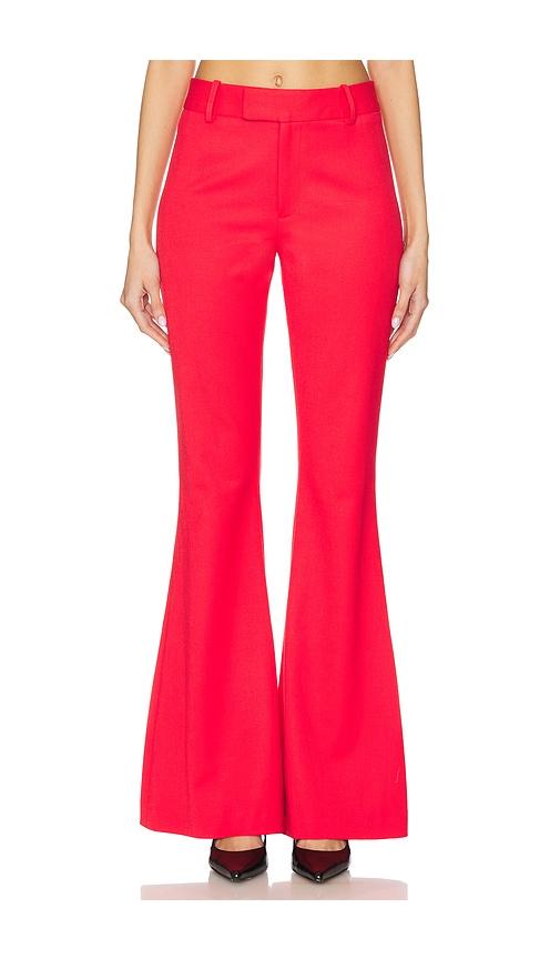 smythe bootcut pant in red.