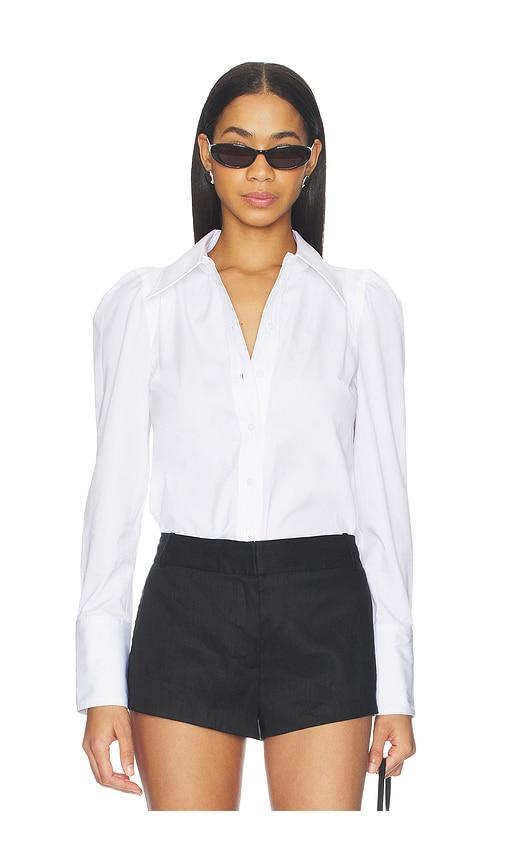 smythe box pleat shirt in white.