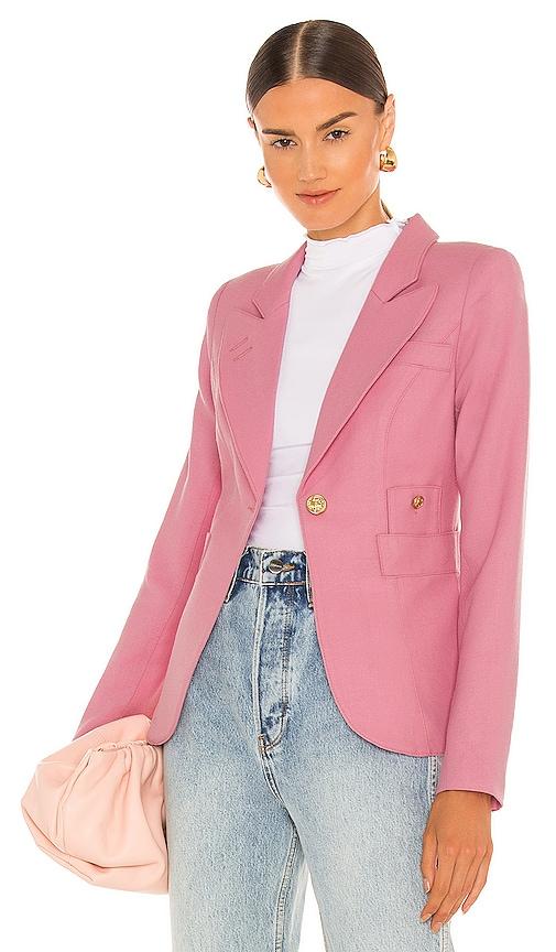 smythe classic duchess blazer in pink.