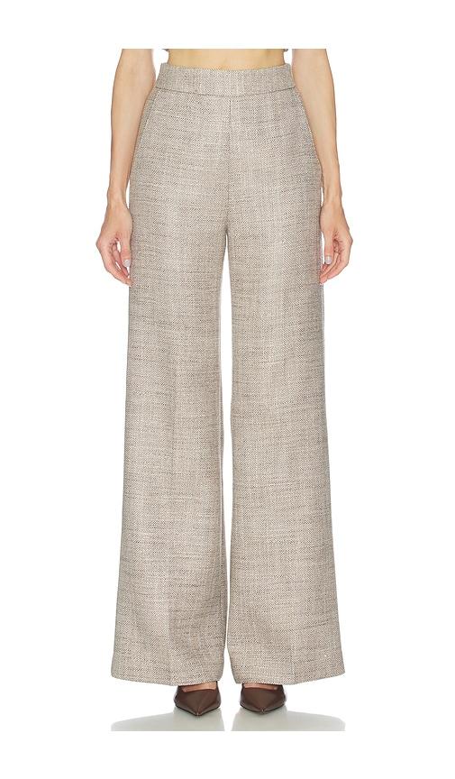 smythe high rise wide leg pant in taupe.