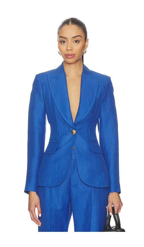 smythe pintuck blazer in blue.