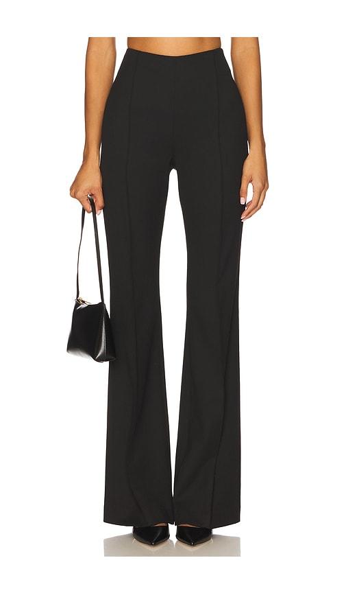smythe pintuck flare pant in black.