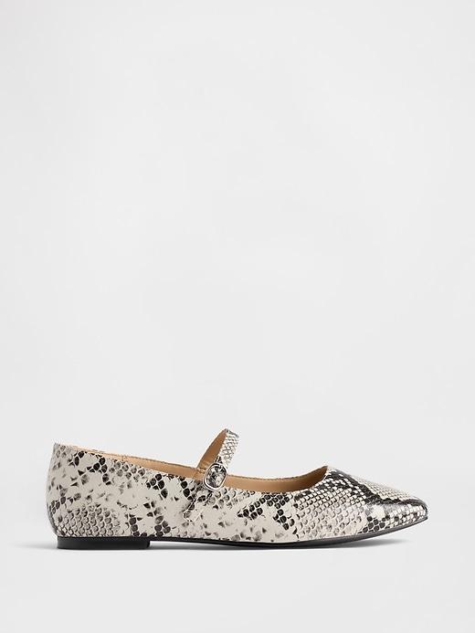 snake print mary jane flats