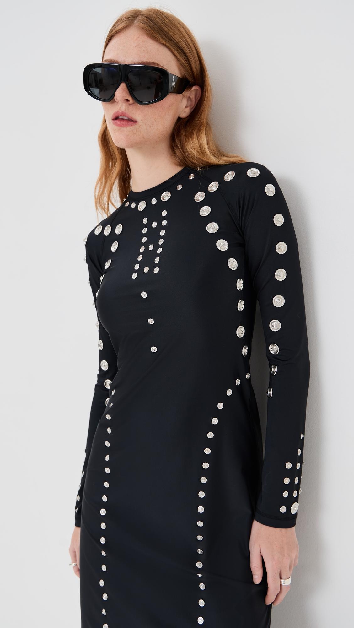 snap techno jersey dress