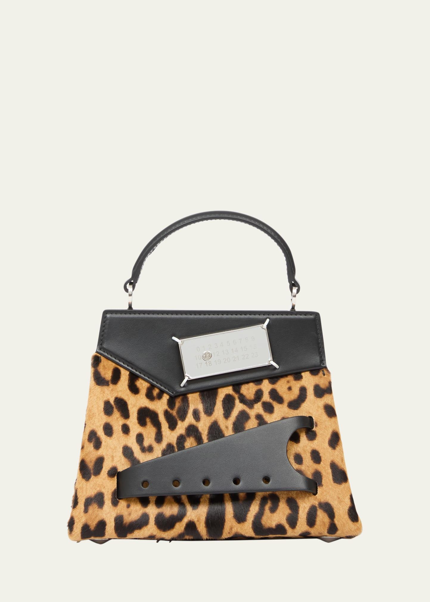 snatched small leopard calf hair crossbody bag