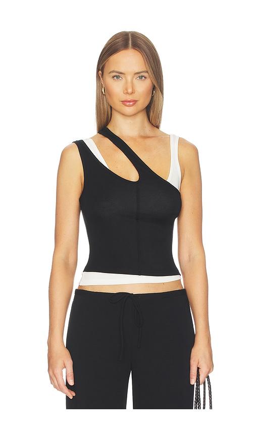 sndys adana tank top in black,white.