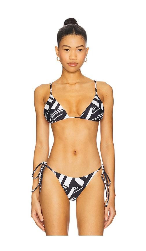sndys agnes bikini top in black,white.