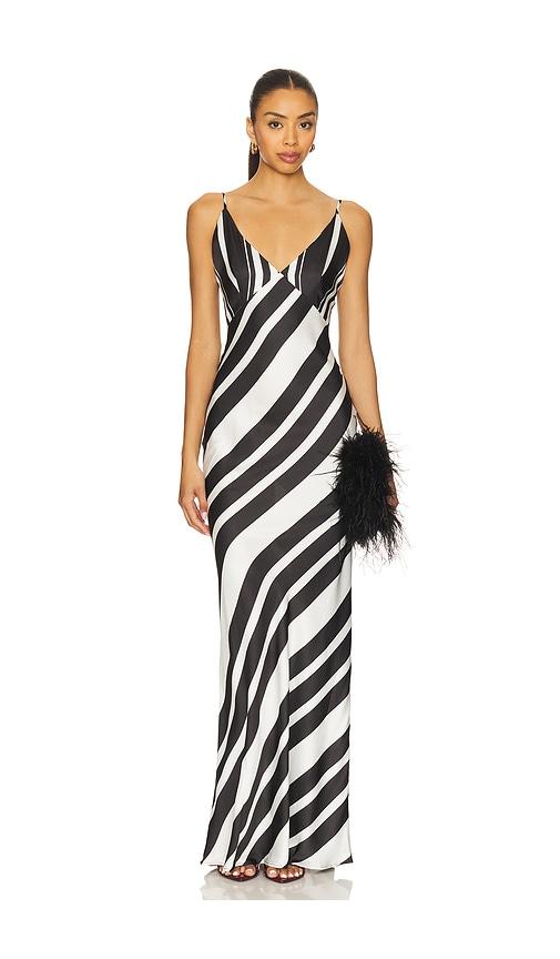 sndys agnes maxi dress in black.