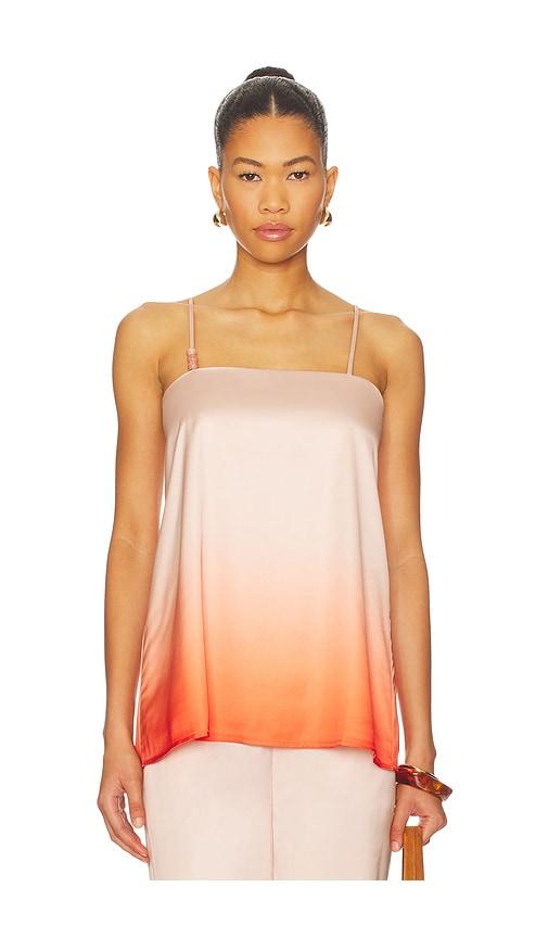 sndys amaya long line top in peach.