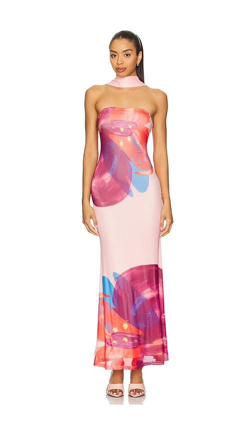 sndys antari maxi dress in pink.