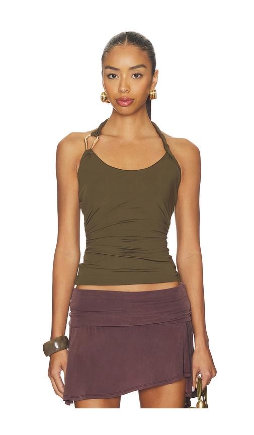 sndys ash tank top in olive.