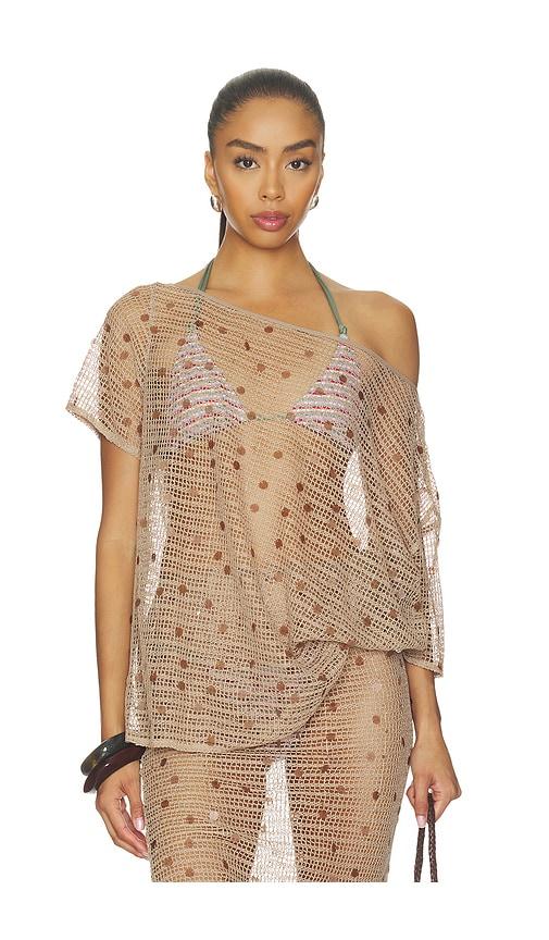 sndys astoria top in brown.