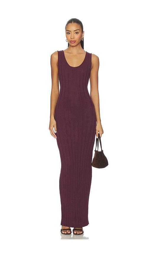 sndys baha maxi dress in purple.