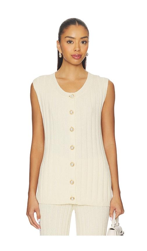 sndys baha ribbed top in cream.