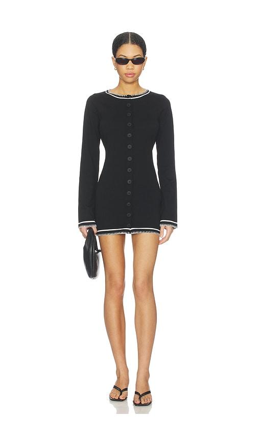 sndys beverly knit mini dress in black.