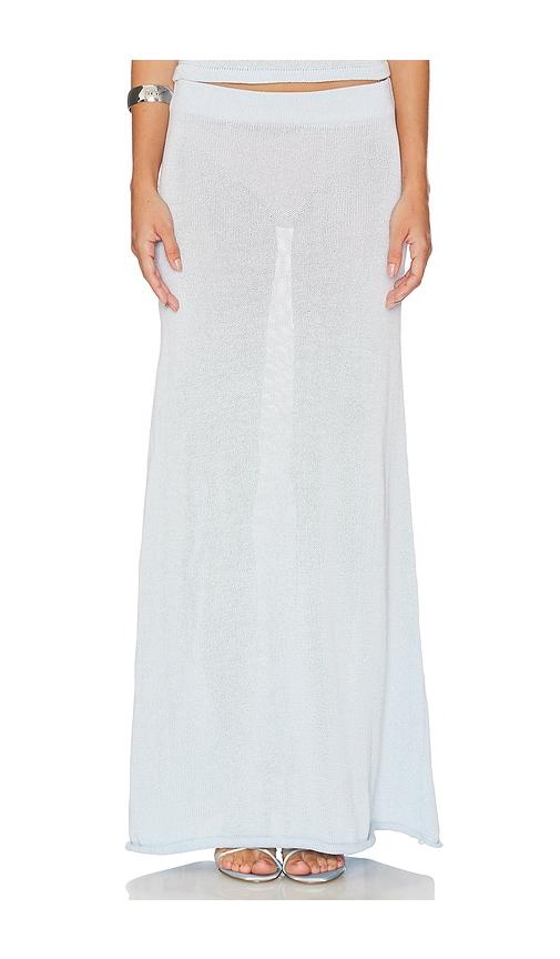 sndys cali maxi skirt in baby blue.