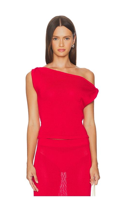 sndys cali top in red.