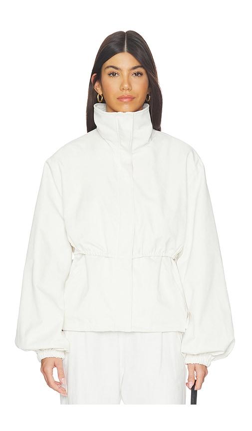 sndys ezrah jacket in white.