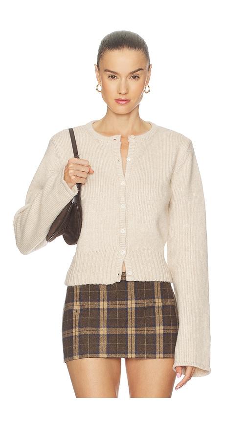 sndys fluffy august button top in cream.