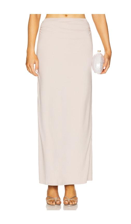 sndys gabby maxi skirt in neutral.