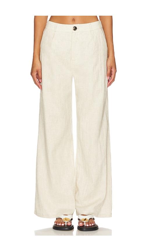 sndys hale linen pants in cream.