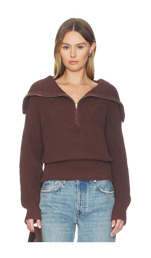 sndys hayley zip jumper in chocolate.