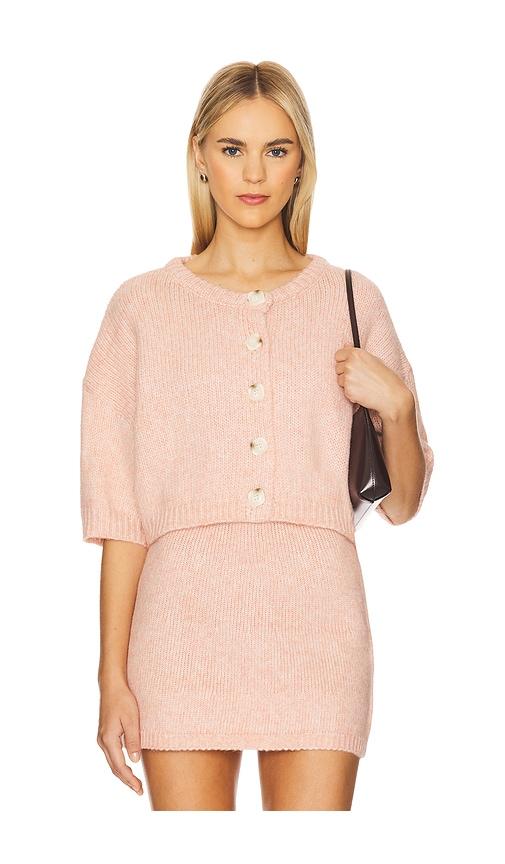 sndys haze cardigan in pink.