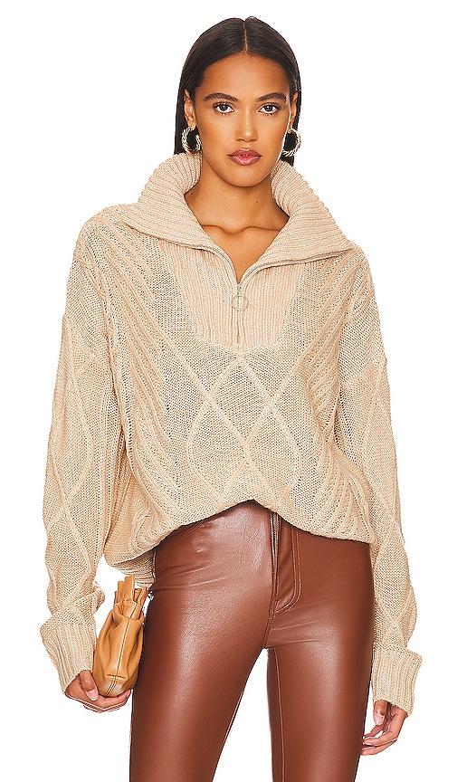 sndys jax knit sweater in beige.