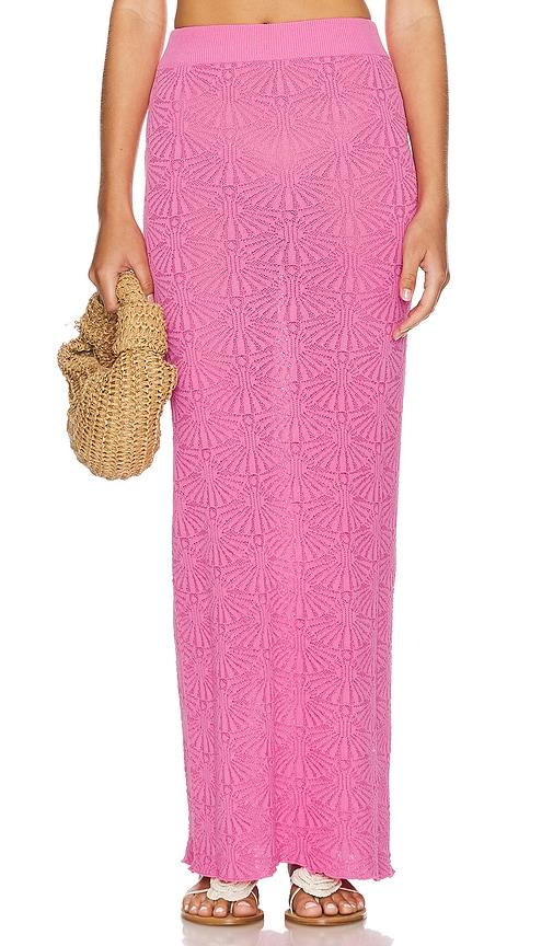 sndys josefina maxi skirt in pink.