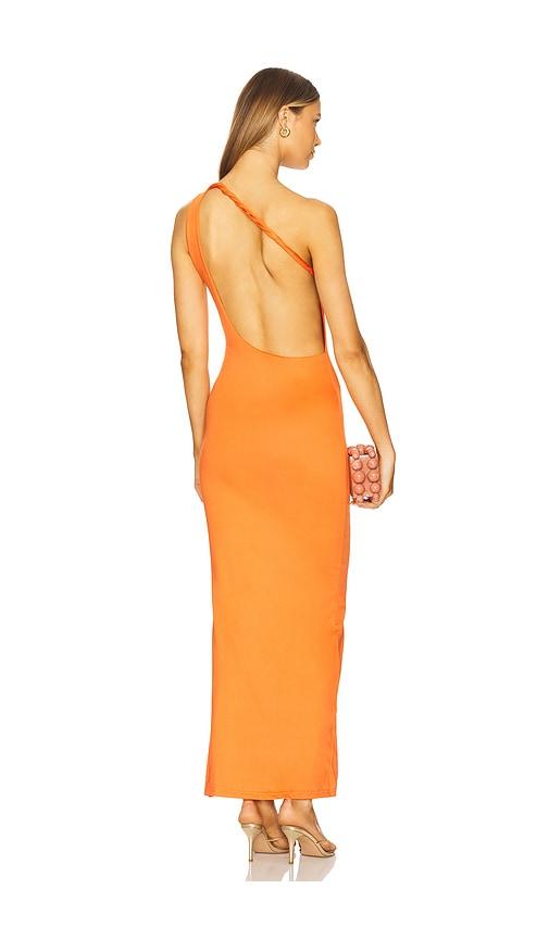 sndys juniper maxi dress in orange.