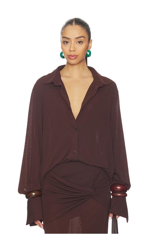 sndys kalea shirt in chocolate.