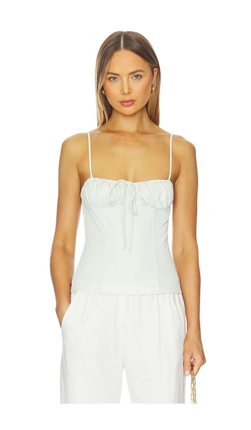 sndys lelessa corset top in green.