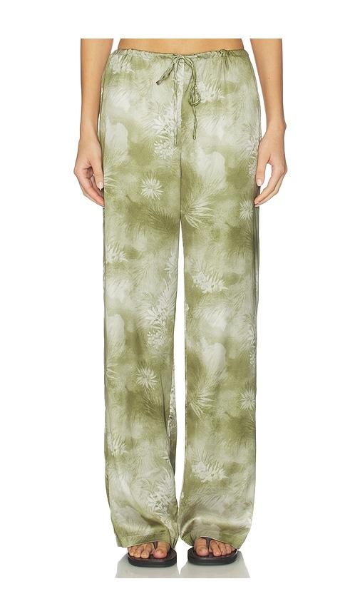 sndys lyra print pant in green.