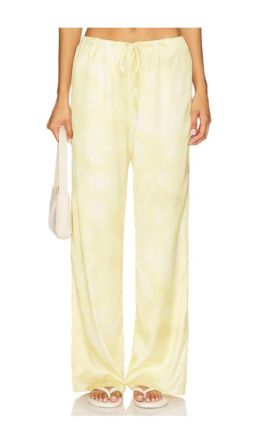 sndys lyra print pant in yellow.