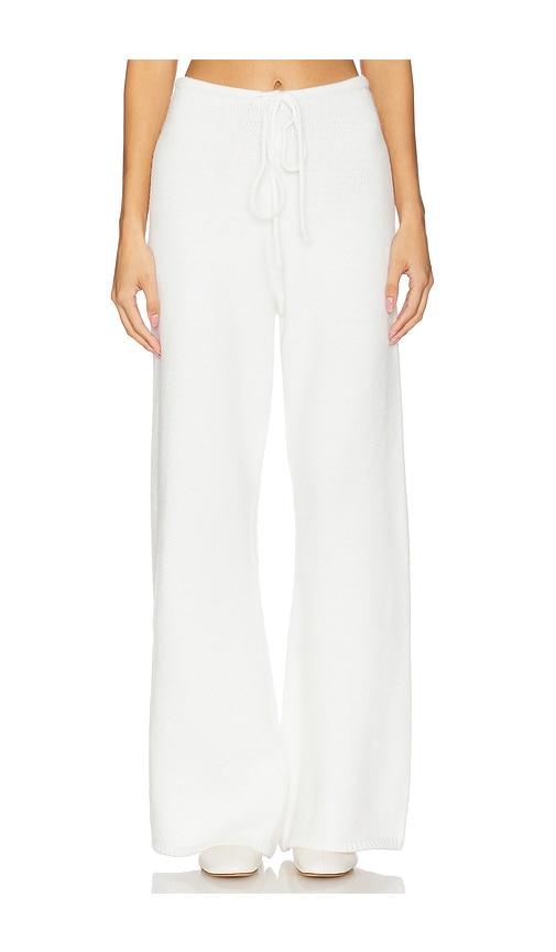 sndys maja knit pant in white.