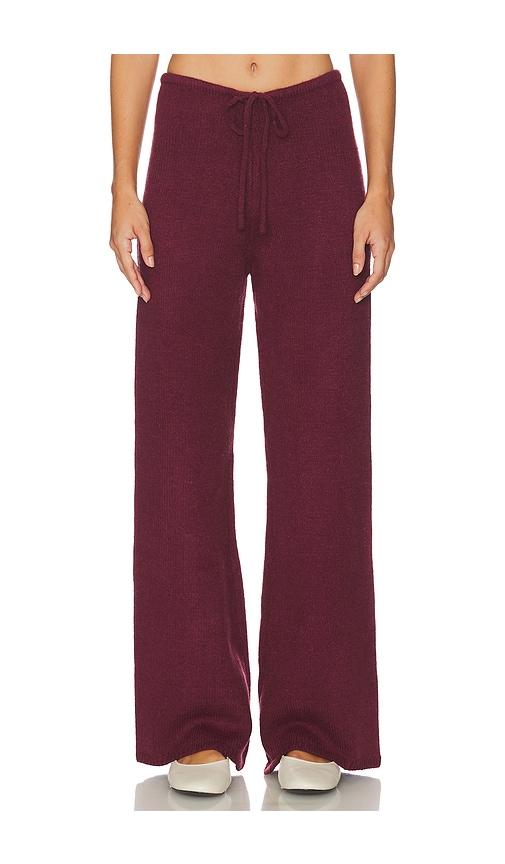 sndys maja knit pant in wine.