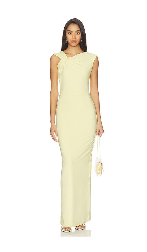 sndys mariella jersey maxi dress in lemon.