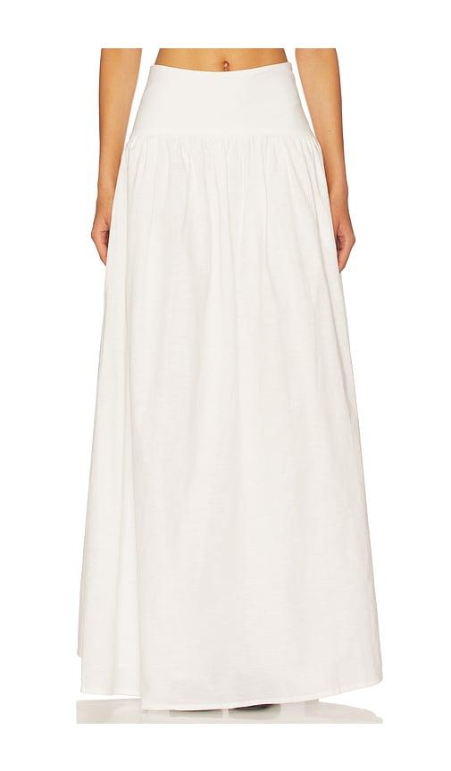 sndys nesa maxi skirt in white.