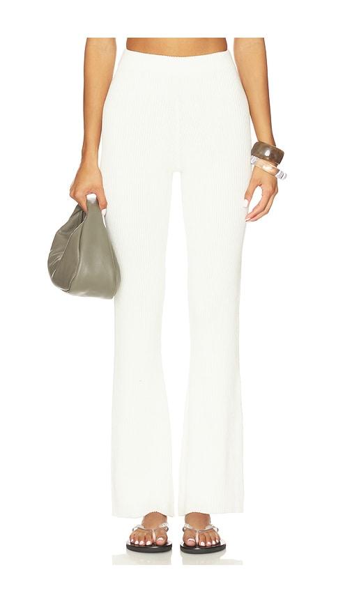 sndys north knit pant in white.