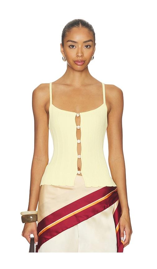 sndys odessa knit tank top in lemon.