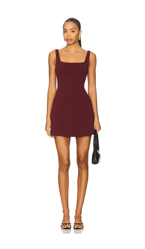 sndys olive mini dress in wine.