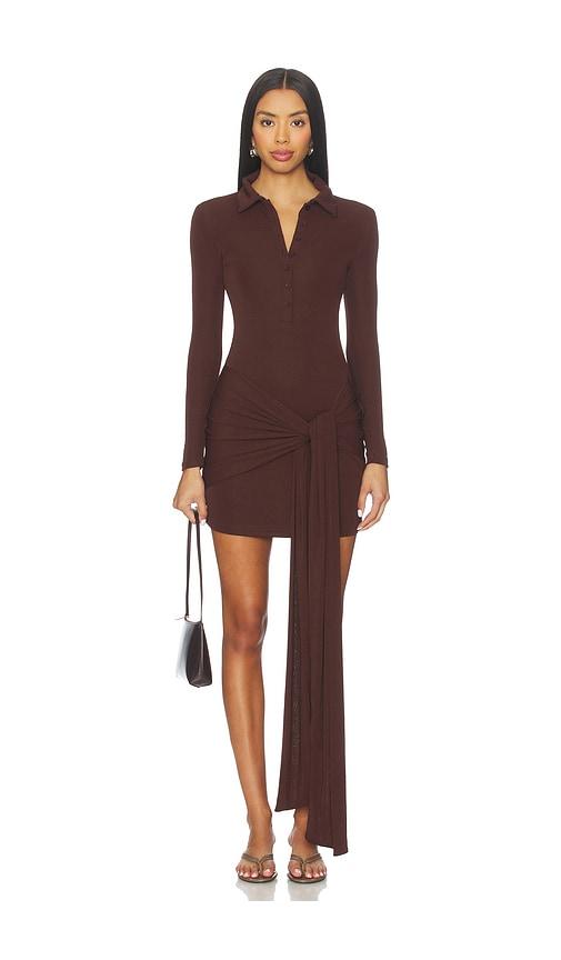 sndys rachel mini dress in chocolate.