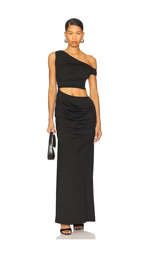 sndys rikke jersey maxi dress in black.