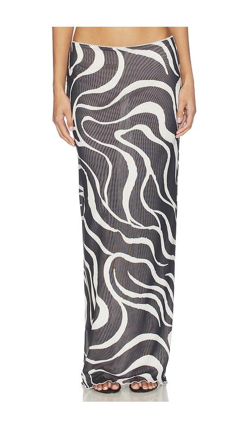 sndys savannah maxi skirt in black.