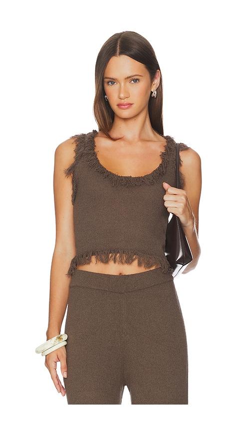 sndys skyler knit top in chocolate.