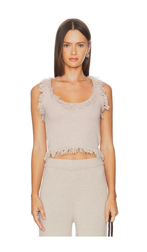 sndys skyler knit top in taupe.