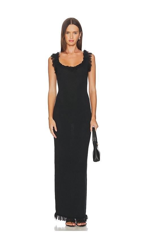 sndys skyler maxi dress in black.