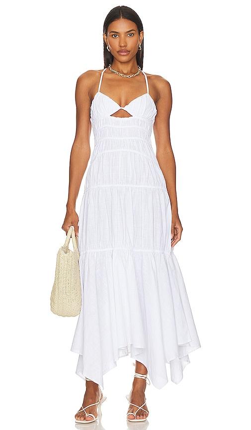 sndys tahlia dress in white.