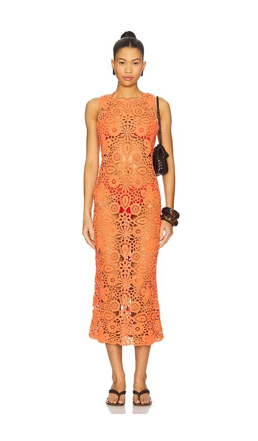 sndys tala maxi dress in orange.